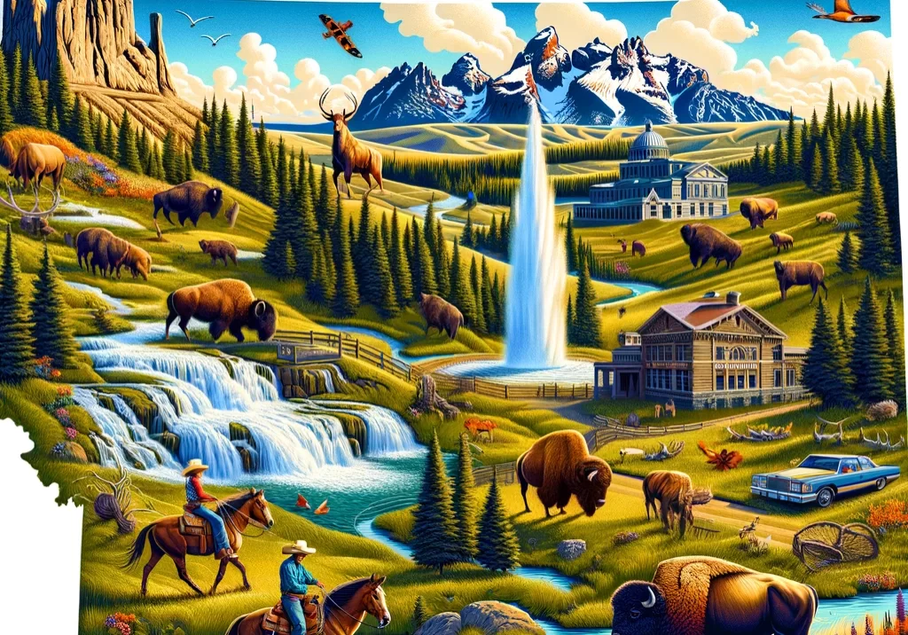 DALL·E 2024-03-03 14.04.29 - An illustrated map of North Carolina, highlighting its diverse regions from the Appalachian Mountains to the Atlantic Ocean coastline. Feature the sta